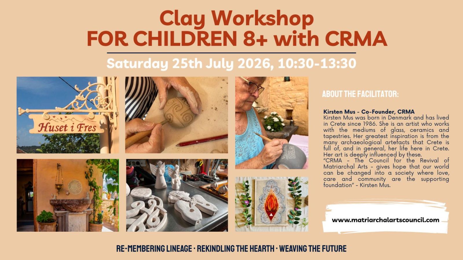 clay workshop for children in Fres, Crete